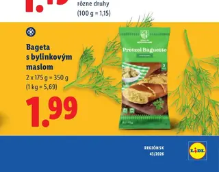 Bageta s bylinkovým maslom 2 x 175 g