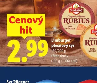 Limburger plesňový syr 180/200 g