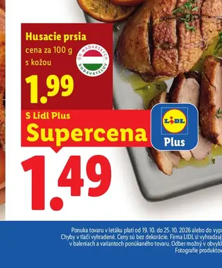 Husacie prsia s kožou