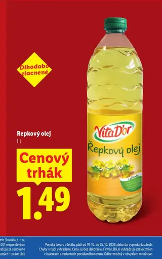 Repkový olej 1 l