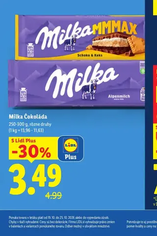 Milka Čokoláda 250-300 g