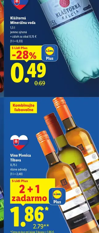 Kláštorná Minerálna voda jemne sýtená 1,5 l