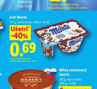Zott Monte 125 g