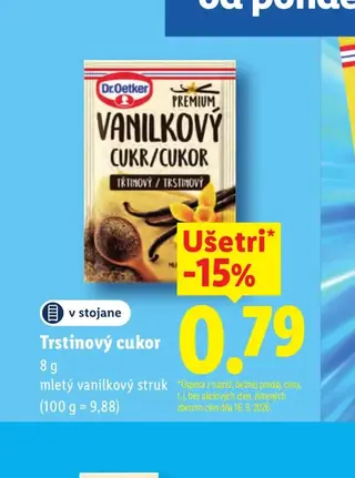 Dr. Oetker Trstinový cukor mletý vanilkový struk 8 g