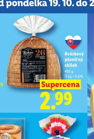 Kváskový pšeničný chlieb 450 g