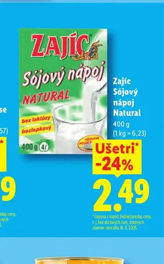 Zajíc Sójový nápoj Natural 400 g