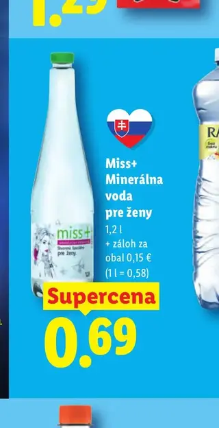 Miss+ Minerálna voda pre ženy 1,2 l
