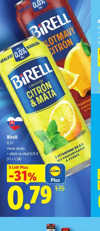 Birell 0,5 l rôzne druhy