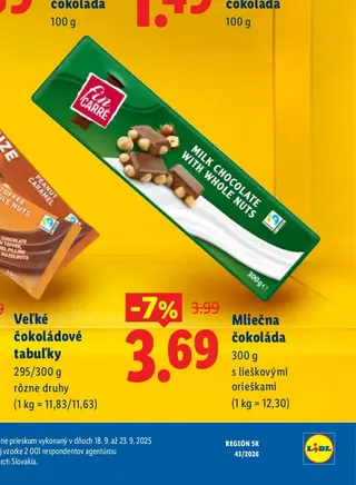 Fin Carré Mliečna čokoláda s lieskovými orieškami 300 g