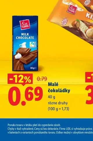 Fin Carré Malé čokoládky 40 g