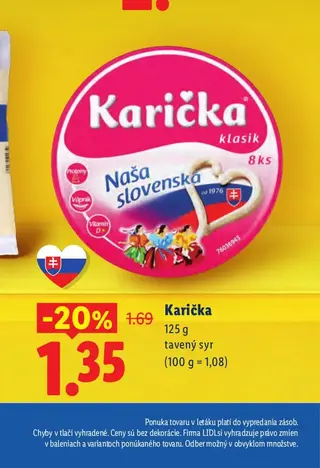 Karička tavený syr 125 g