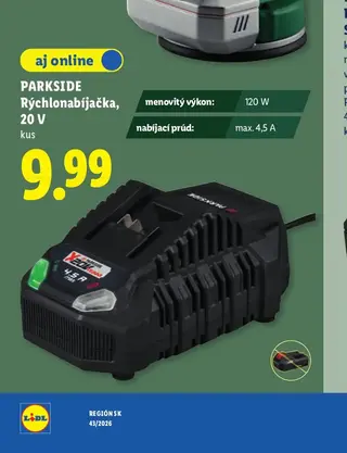 PARKSIDE Rýchlonabíjačka, 20 V