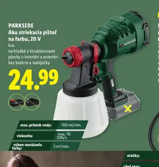 Parkside Aku striekacia pištoľ na farbu, 20 V