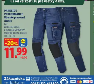 PARKSIDE PERFORMANCE Dámske pracovné džínsy