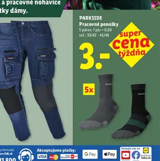 PARKSIDE Pracovné ponožky 5 párov