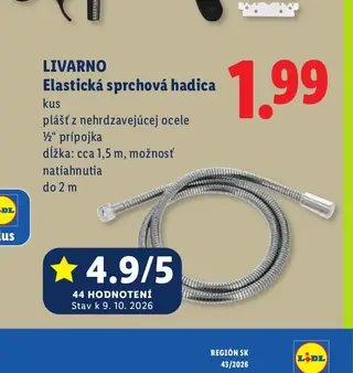 Livarno Elastická sprchová hadica