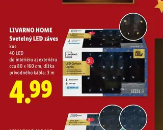 Livarno Home Svetelný LED záves 40 LED