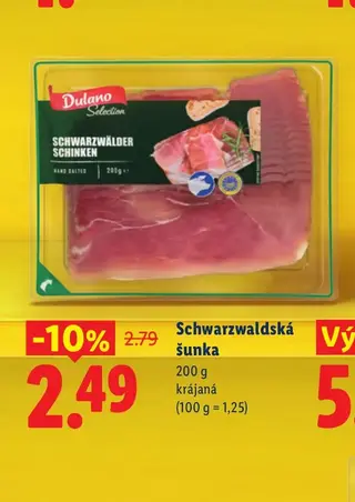 Dulano Schwarzwaldská šunka krájaná 200 g