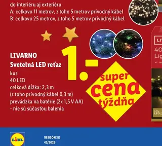 Livarno Svetelná LED reťaz 40 LED