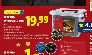 Livarno Svetelná LED reťaz 8 svetelných efektov