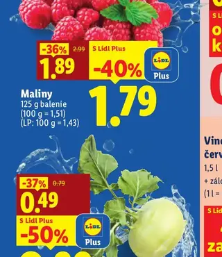 Maliny 125 g