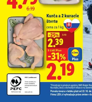 Kurča a 2 kuracie štvrte