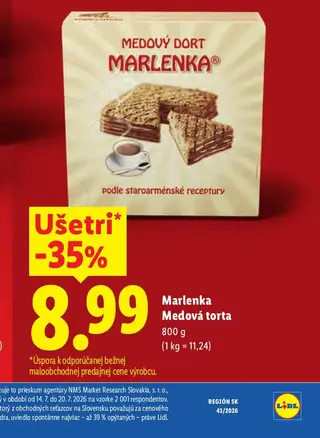 Marlenka Medová torta 800 g