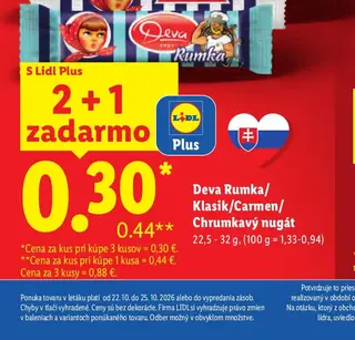 Deva Rumka/Klasik/Carmen/Chrumkavý nugát 22,5 - 32 g