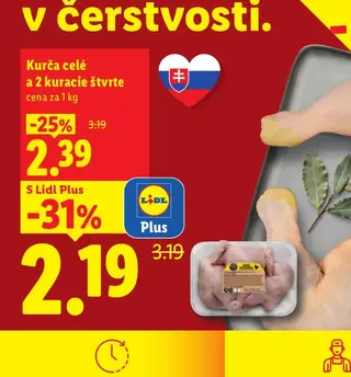 Kurča celé a 2 kuracie štvrte