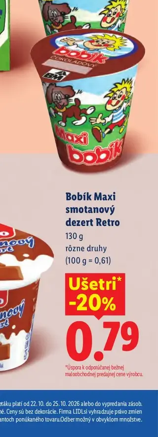 Bobík Maxi smotanový dezert Retro 130 g