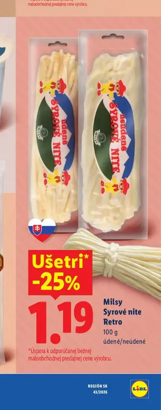 Milsy Syrové nite Retro 100 g