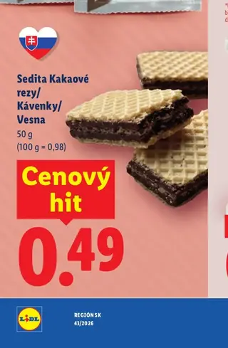 Sedita Kakaové rezy/Kávenky/Vesna 50 g