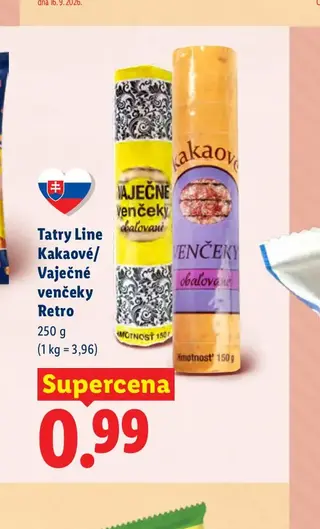 Tatry Line Kakaové/Vaječné venčeky Retro 250 g