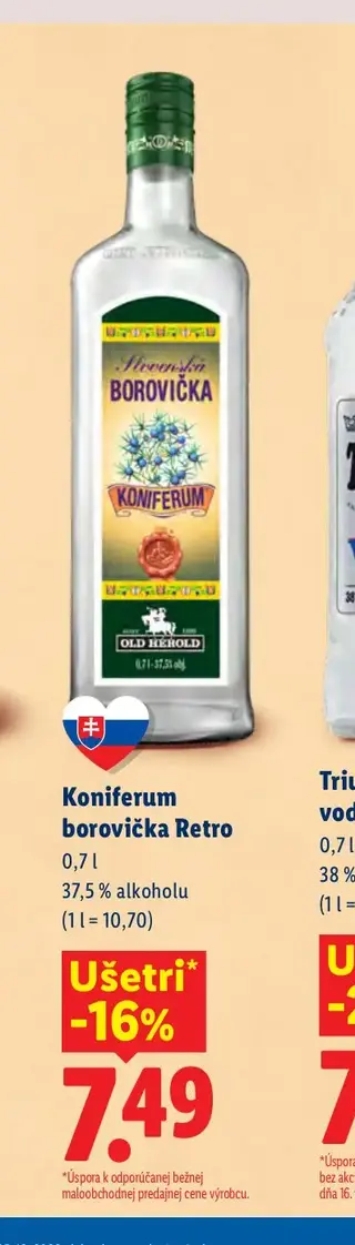 Koniferum borovička Retro 0,7 l