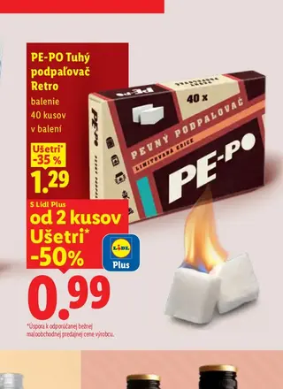 PE-PO Tuhý podpaľovač Retro 40 kusov