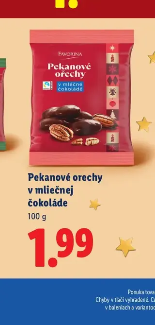 Pekanové orechy v mliečnej čokoláde 100 g