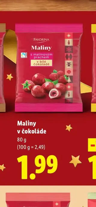 Maliny v čokoláde 80 g