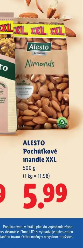 Alesto Pochúťkové mandle XXL 500 g