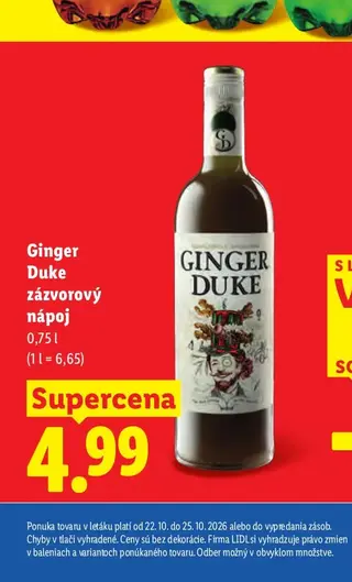 Ginger Duke zázvorový nápoj 0,75 l