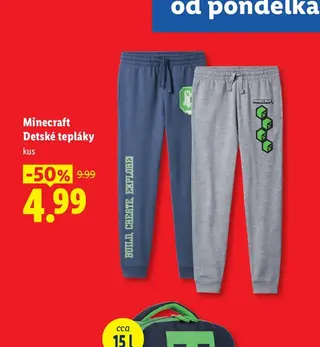 Minecraft Detské tepláky