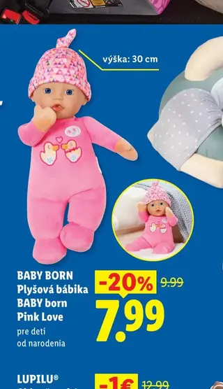 BABY BORN Plyšová bábika BABY born Pink Love