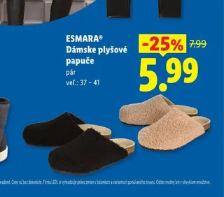 Esmara Dámske plyšové papuče