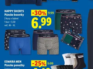 Happy Shorts Pánske boxerky 2 kusy v balení
