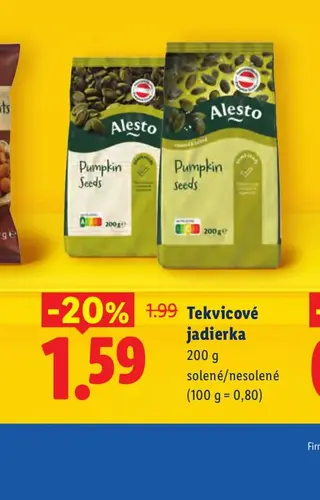 Tekvicové jadierka 200 g solené/nesolené
