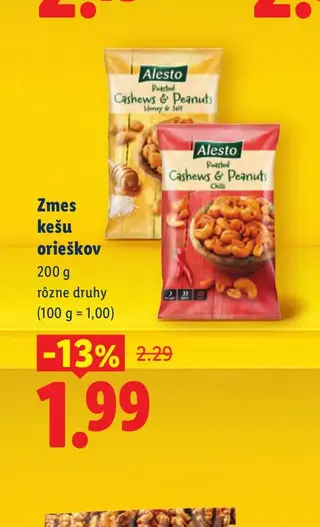 Alesto Zmes kešu orieškov 200 g