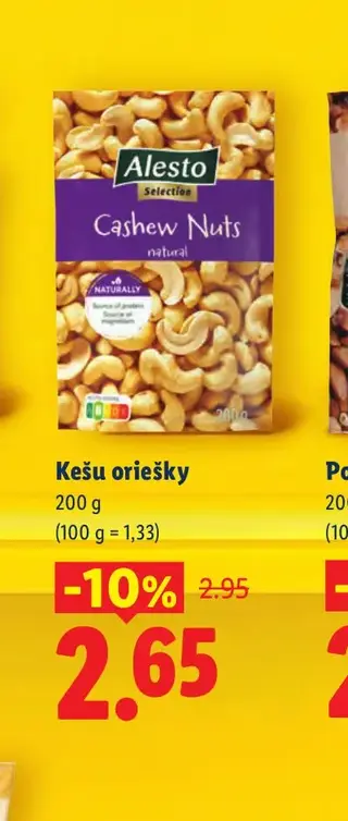 Alesto Kešu oriešky 200 g
