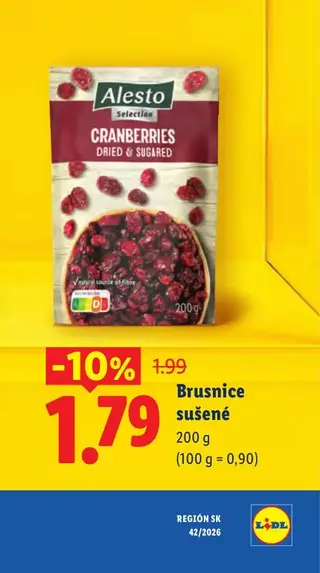 Alesto Brusnice sušené 200 g