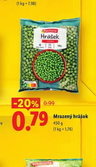 Mrazený hrášok 450 g