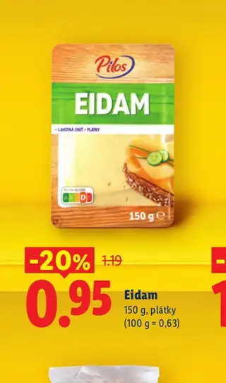 Pilos Eidam 150 g, plátky