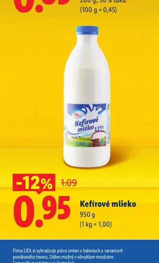 Pilos kefírové mlieko 950 g